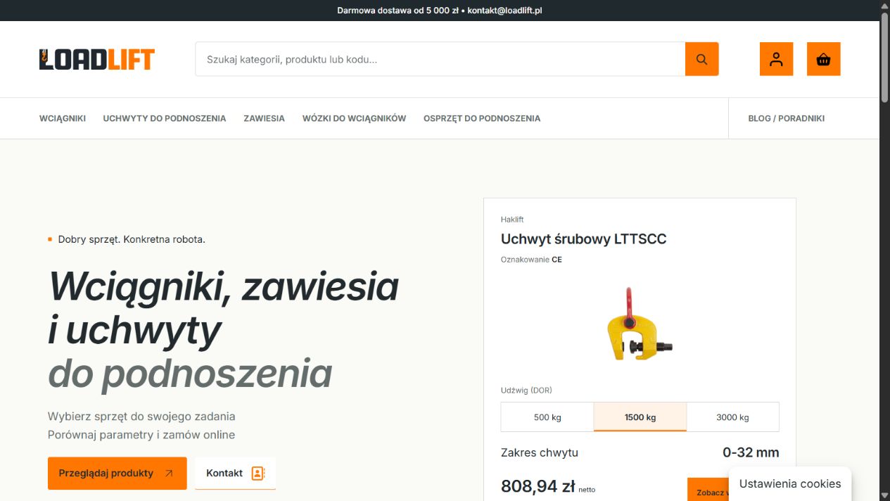Zrzut realizacji LOADLIFT · sklep internetowy